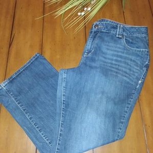 LANE BRYANT DISTINCTLY BOOT MEDIUM WASH JEANS, 20P